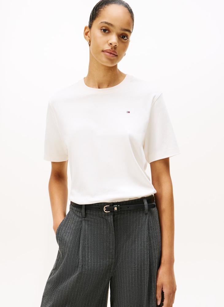 تومي هيلفيغر تيشيرت بياقة دائرية مزين بشعار العلامة التجارية - Image 1